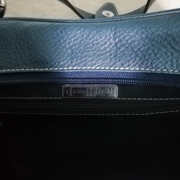 Arnaldo Bassini Italy teal leather shoulder bag - Picture 2 of 8